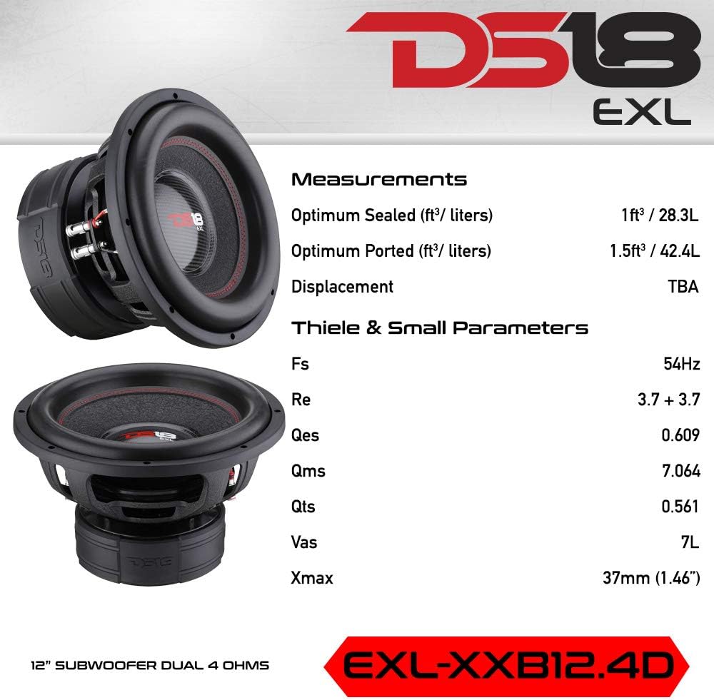 15” High Excursion Car Subwoofer 4000 Watts Dual Voice Coil 2+2 Ohms E27848