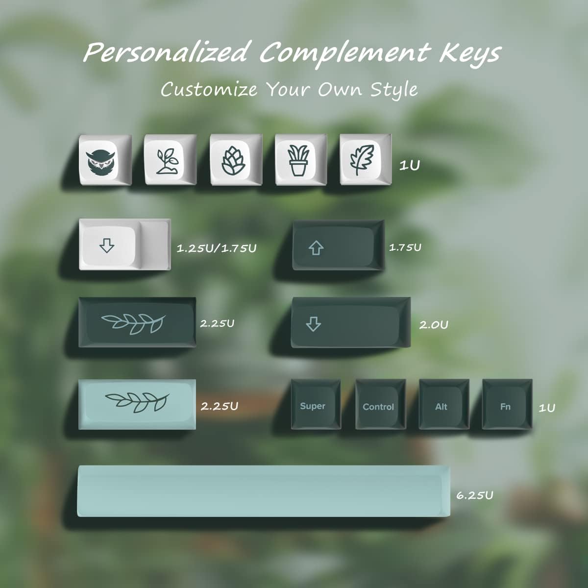 147 Keys PBT Botanical Keycaps for Mechanical Keyboard B9044