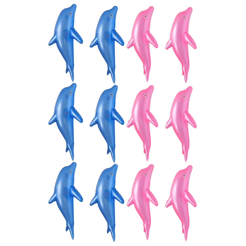 12 Pcs Dolphin Inflatable Pool Toy T42433