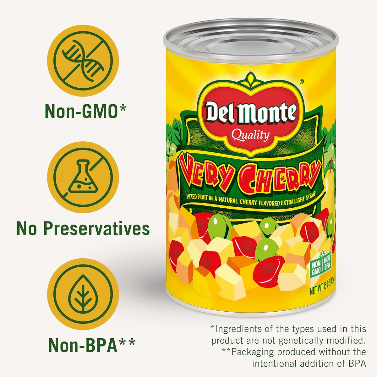 12 Pack 15 oz Canned Mixed Fruit in Extra Light Syrup C870179