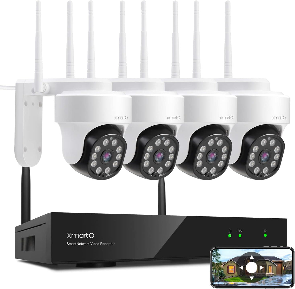 1296p HD Wireless Pan Tilt Security Camera with 2-Way Audio and Night Vision W441