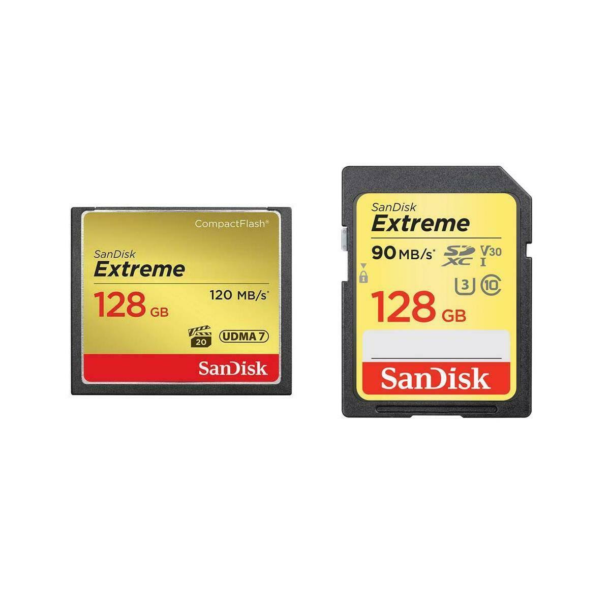 128GB Extreme Compact Flash Memory Card with 128GB UHS-I Class 10 U3 V30 E599330