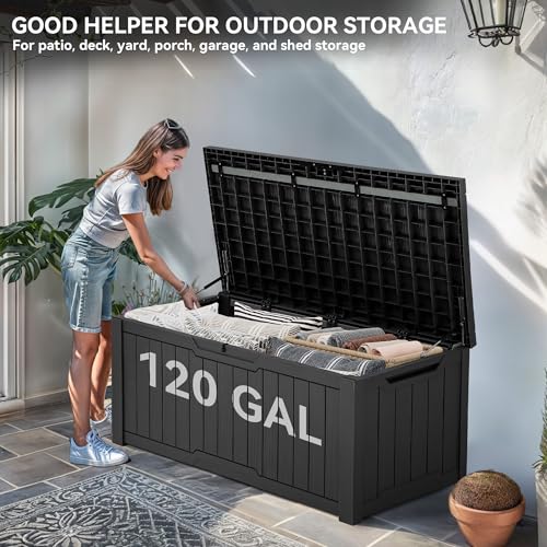 120 Gallon Waterproof Outdoor Storage Box (Light Brown) N344