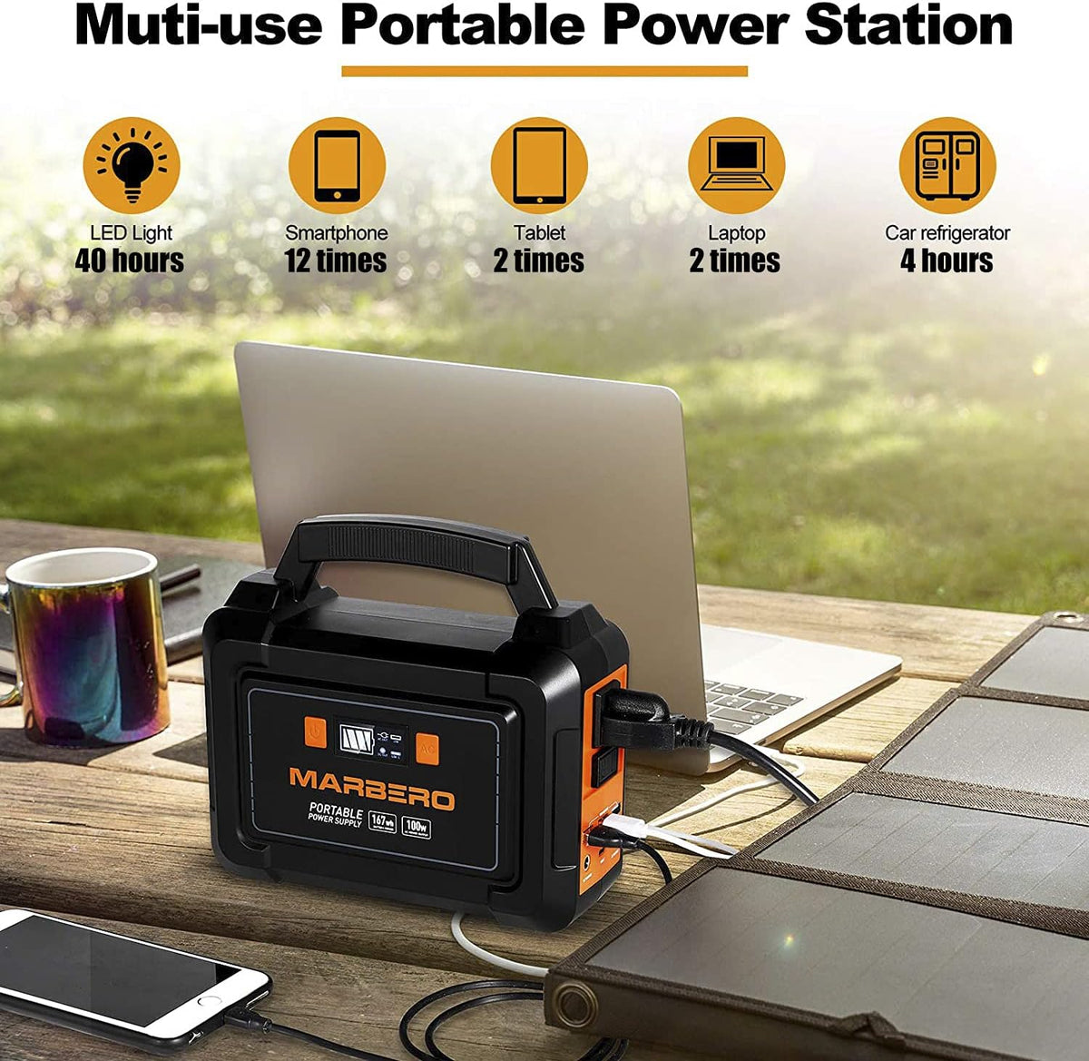167Wh Portable Power Station with 110V AC Outlet T896693