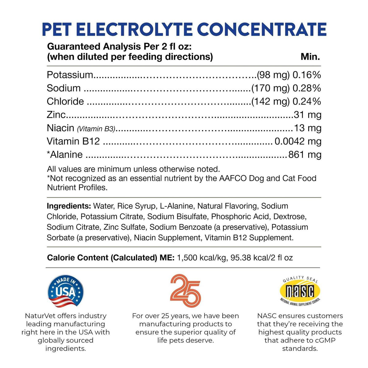 16 oz Pet Electrolyte Concentrate M798891