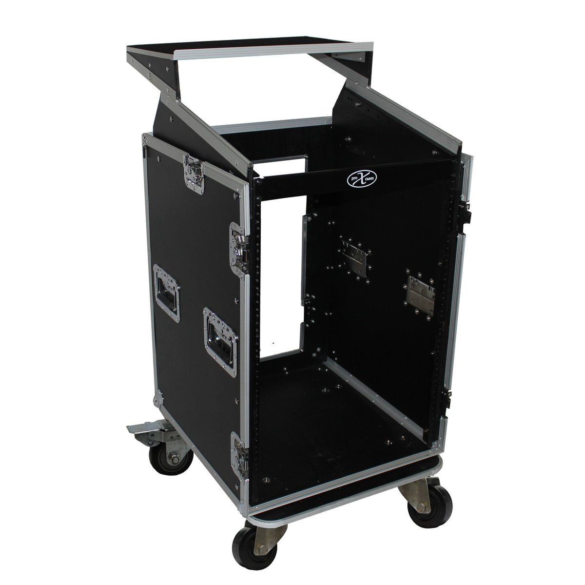 16U Rack x 10U Top Mixer DJ Combo Flight Case with Laptop Shelf L66871