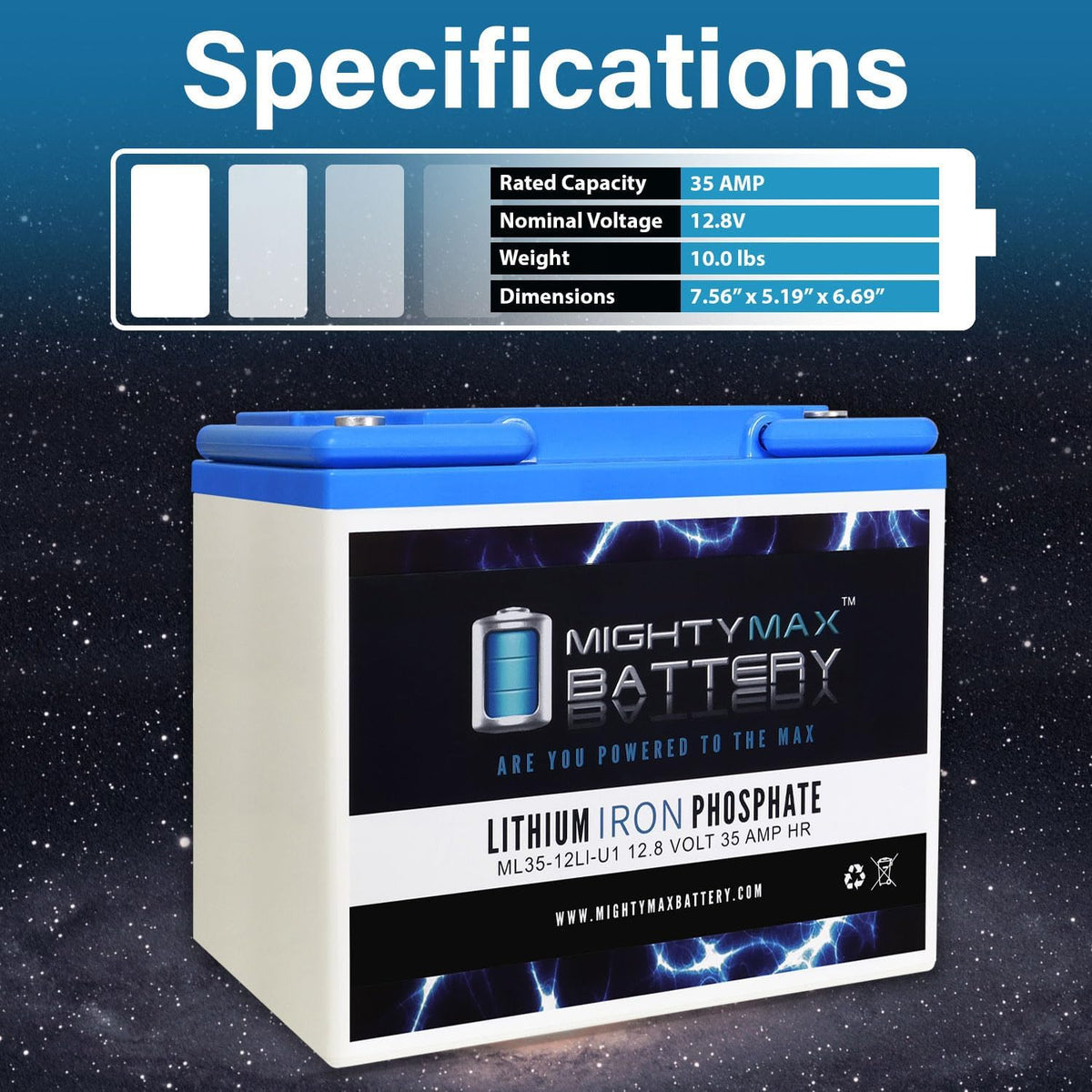 12V 35AH U1 Lithium Battery Z49386