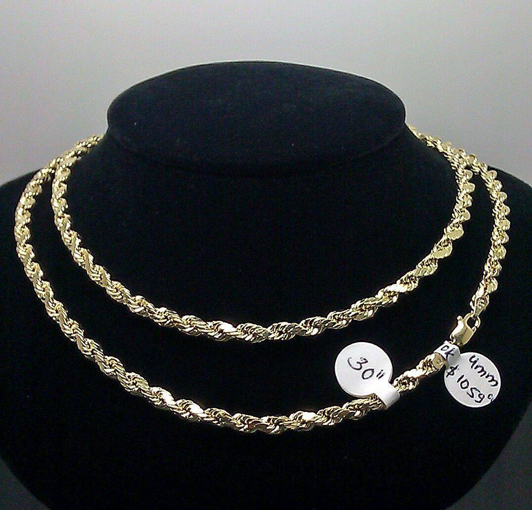 10K Yellow Gold Rope Chain 4mm 30 Inches T96392